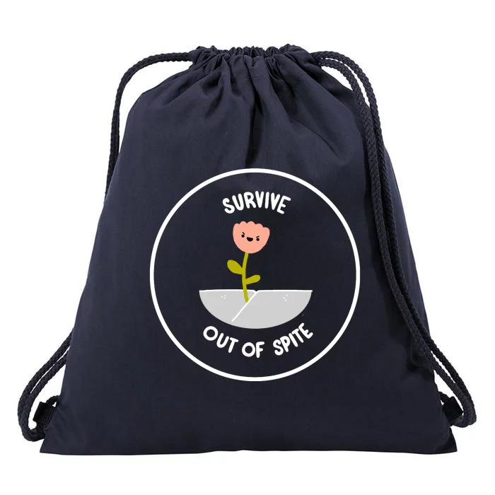 Survive Out Of Spite Dandelion Drawstring Bag