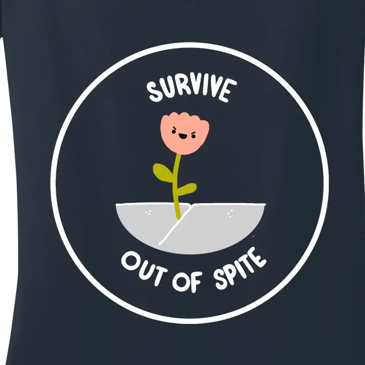 Survive Out Of Spite Dandelion Women's V-Neck T-Shirt