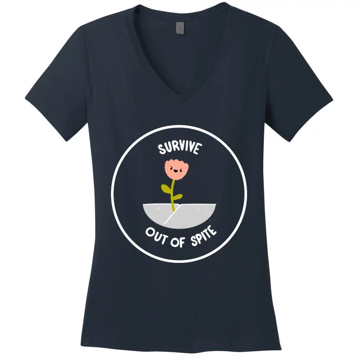 Survive Out Of Spite Dandelion Women's V-Neck T-Shirt