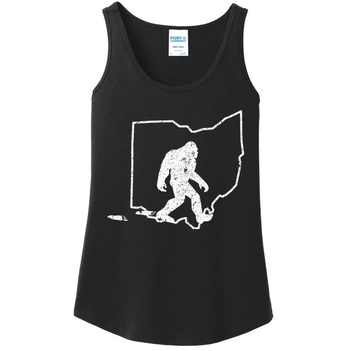 State Of Ohio Vintage Pride Bigfoot Hunter Ladies Essential Tank