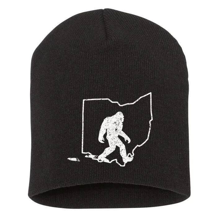 State Of Ohio Vintage Pride Bigfoot Hunter Short Acrylic Beanie