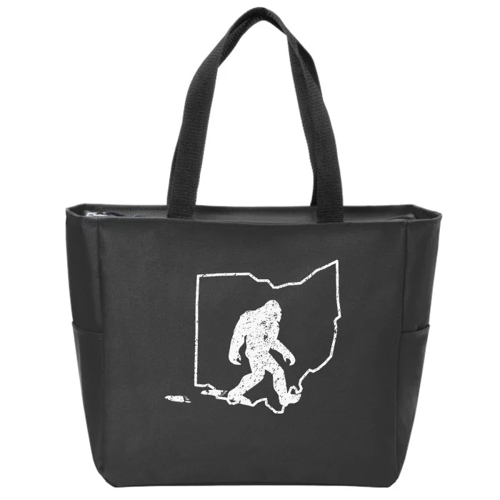 State Of Ohio Vintage Pride Bigfoot Hunter Zip Tote Bag