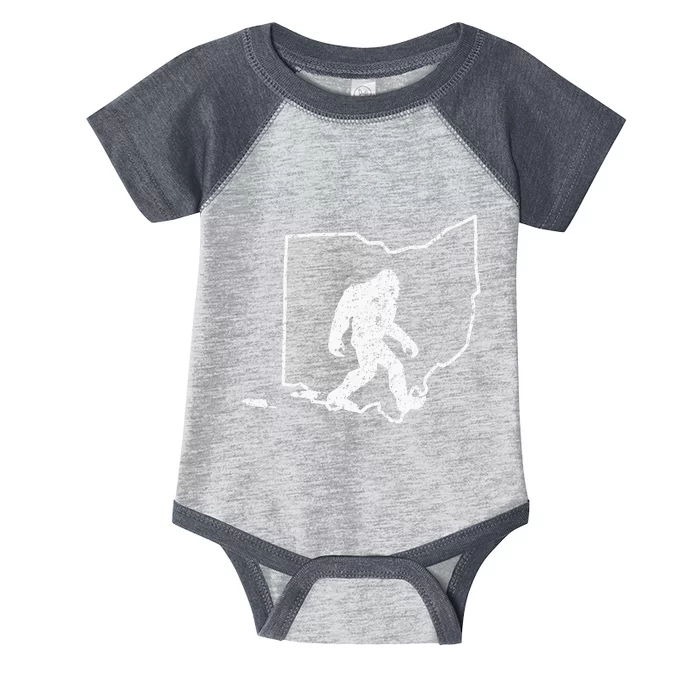 State Of Ohio Vintage Pride Bigfoot Hunter Infant Baby Jersey Bodysuit