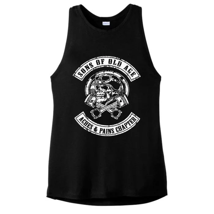 Sons Of Old Age Aches And Pains Chapter (On Back) Ladies Tri-Blend Wicking Tank