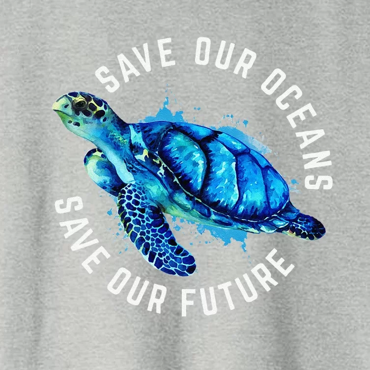 Save Our Oceans Turtle Earth Day Pro Environment Conservancy Women's Crop Top Tee