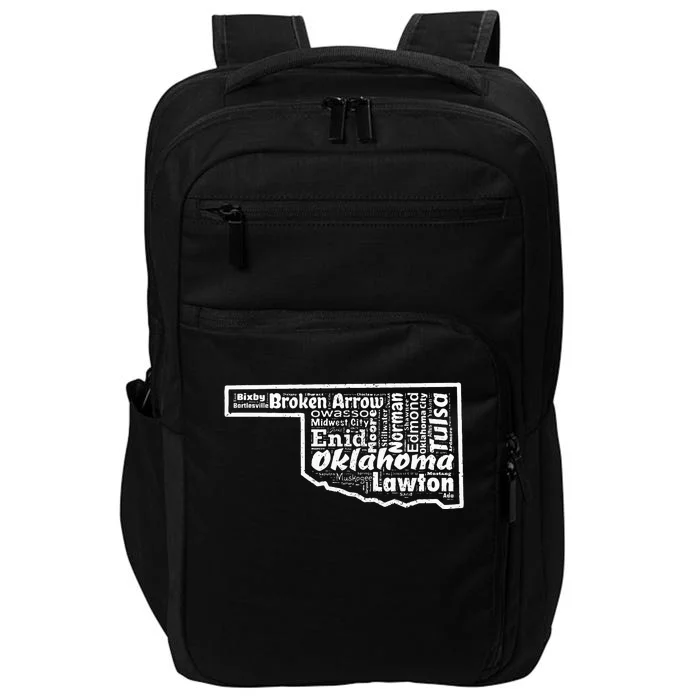 State Of Oklahoma Flag Cities Distressed Us Gift Impact Tech Backpack