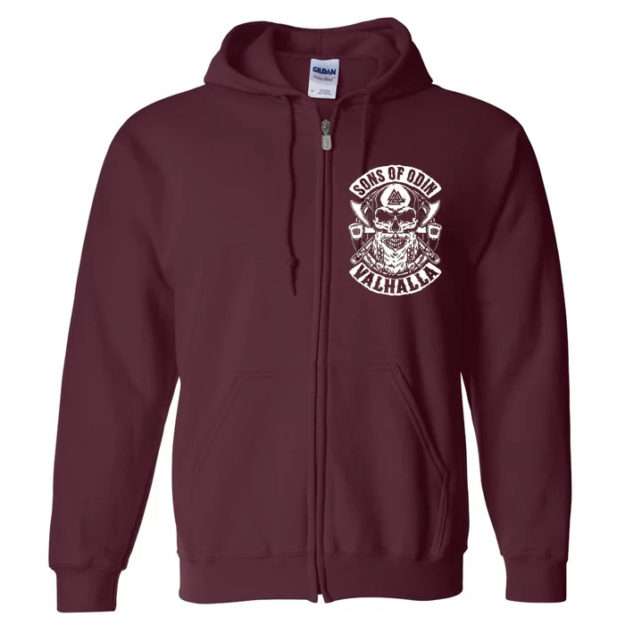 Sons Of Odin Vikings Nordic Odin Thor Full Zip Hoodie