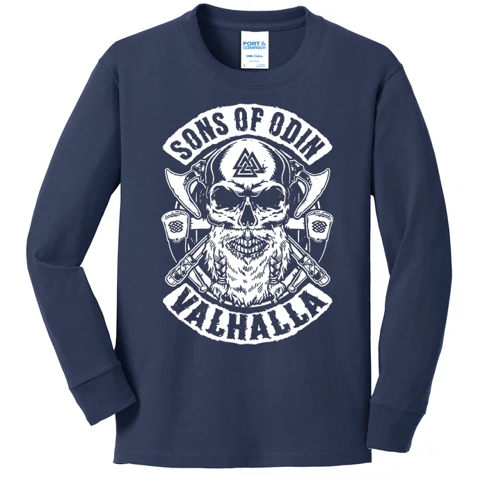 Sons Of Odin Vikings Nordic Odin Thor Kids Long Sleeve Shirt