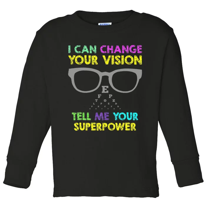 Super Optometry Optometry Gifts Optician Fix Eye Toddler Long Sleeve Shirt