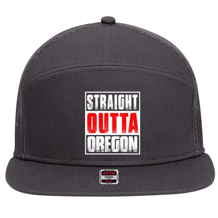 Straight Outta Oregon 7 Panel Mesh Trucker Snapback Hat