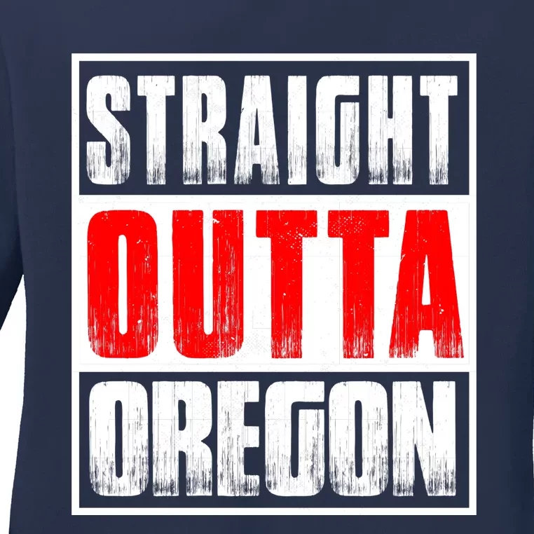 Straight Outta Oregon Ladies Long Sleeve Shirt