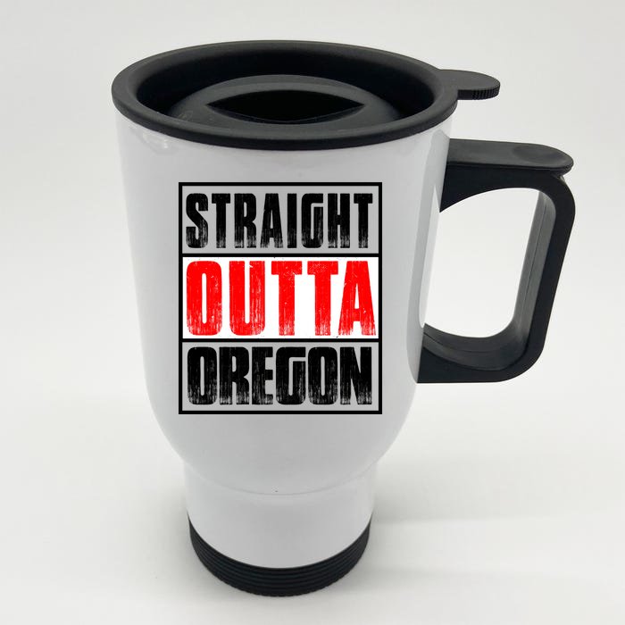 Straight Outta Oregon Front & Back Stainless Steel Travel Mug