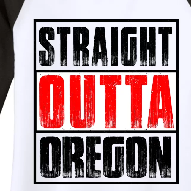 Straight Outta Oregon Women's Tri-Blend 3/4-Sleeve Raglan Shirt