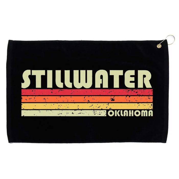 Stillwater Ok Oklahoma Funny City Home Roots Gift Retro 80s Grommeted Golf Towel