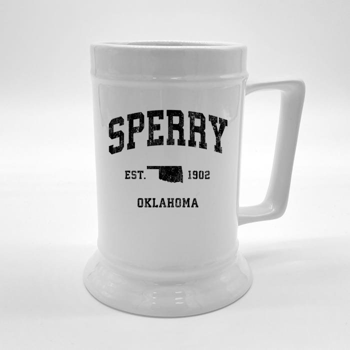 Sperry Oklahoma Ok Vintage Athletic Front & Back Beer Stein