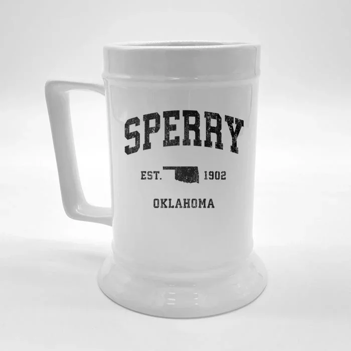 Sperry Oklahoma Ok Vintage Athletic Front & Back Beer Stein