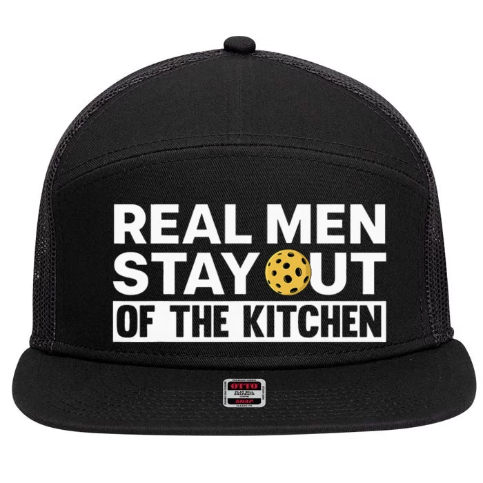 Stay Out Of The Kitchen Play Pickleball Player Coach 7 Panel Mesh Trucker Snapback Hat