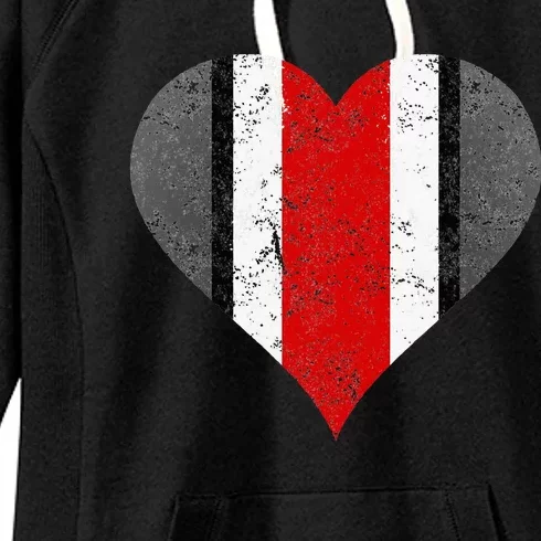 State Of Ohio Pride Striped Distressed Women's Fleece Hoodie