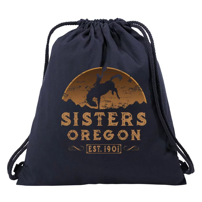 Sisters Oregon Or Wild West Rodeo Cow Gift Drawstring Bag