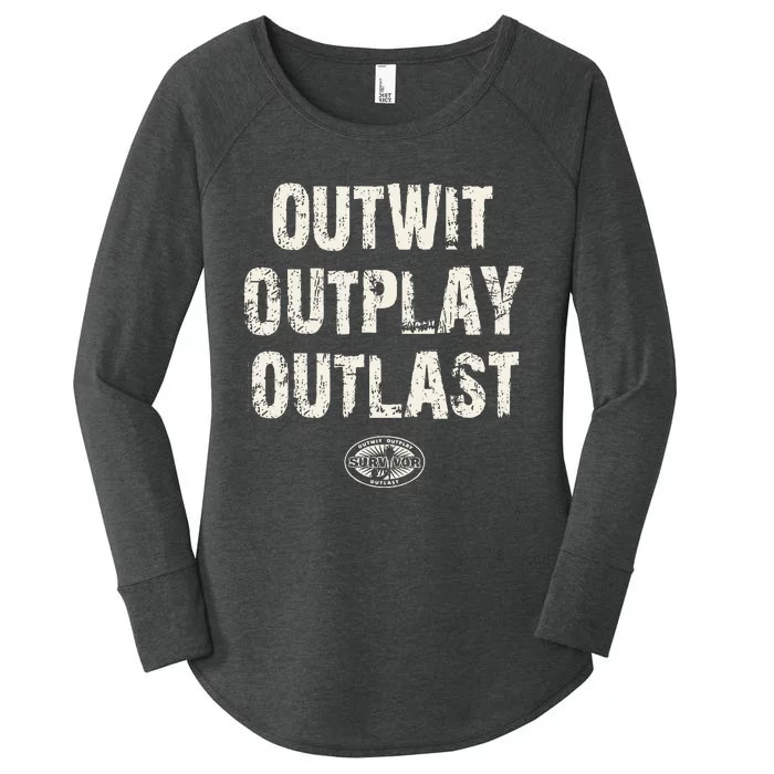 Survivor Outwit Outplay Outlast Women's Perfect Tri Tunic Long Sleeve Shirt