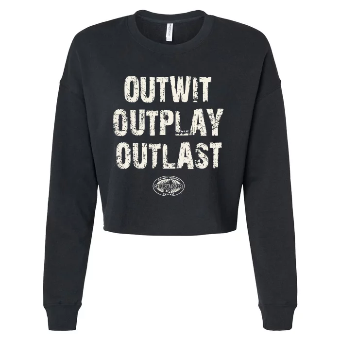 Survivor Outwit Outplay Outlast Cropped Pullover Crew