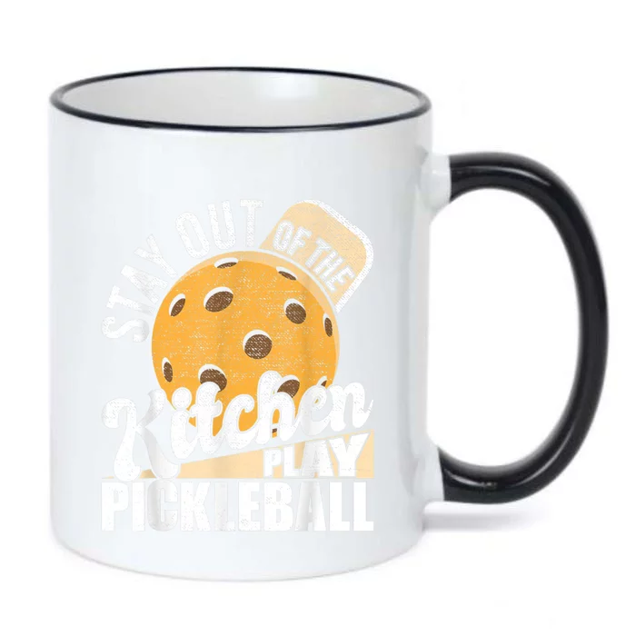 Stay Out Of The Kitchen Play Pickleball Paddleball Lover Black Color Changing Mug