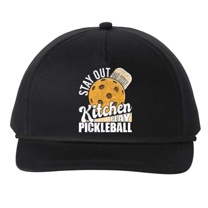 Stay Out Of The Kitchen Play Pickleball Paddleball Lover Snapback Five-Panel Rope Hat