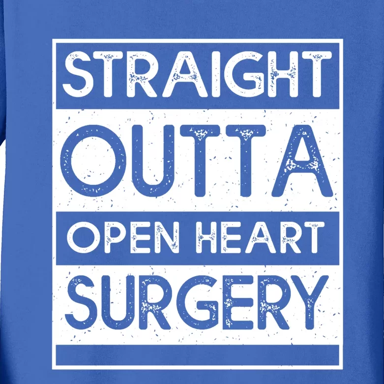 Straight Outta Open Heart Surgery Gift Kids Long Sleeve Shirt