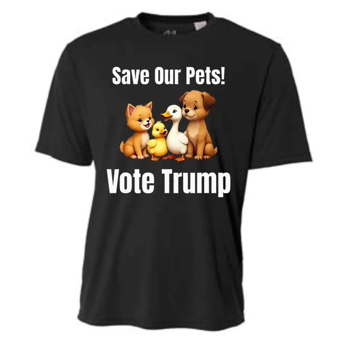 Save Our Pets Vote Trump Political Cooling Performance Crew T-Shirt