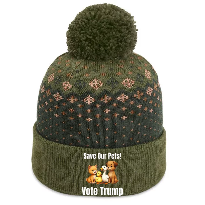 Save Our Pets Vote Trump Political The Baniff Cuffed Pom Beanie