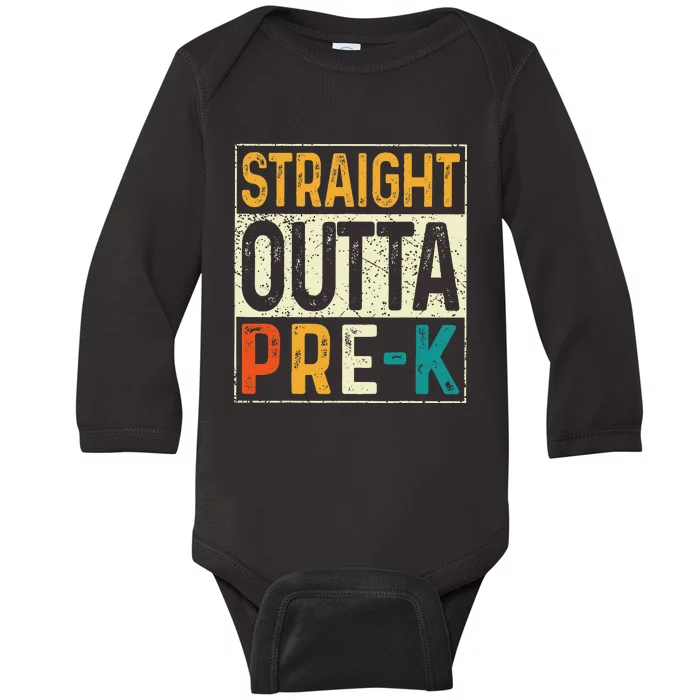 Straight Outta Pre K Preschool Graduation Gifts Baby Long Sleeve Bodysuit