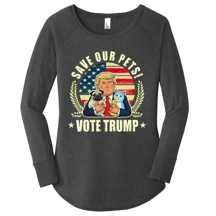 Save Our Pets Vote For Trump 2024 Trump Vance 2024 Women's Perfect Tri Tunic Long Sleeve Shirt