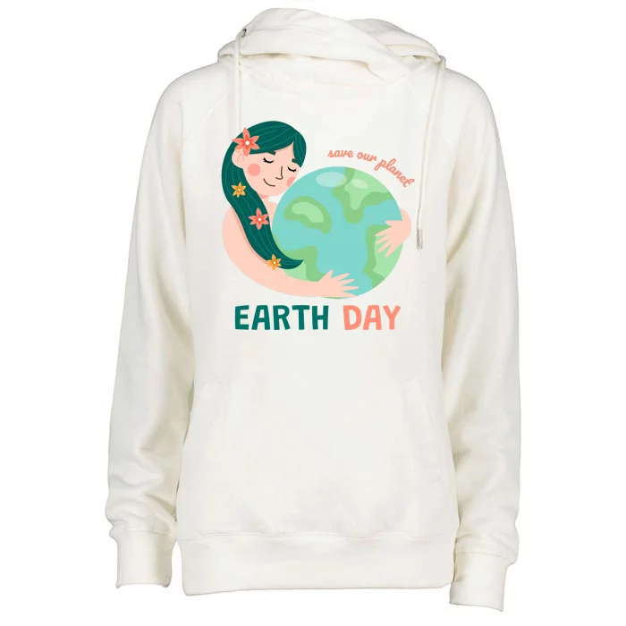 Save Our Planet Mother Earth Cute Womens Funnel Neck Pullover Hood