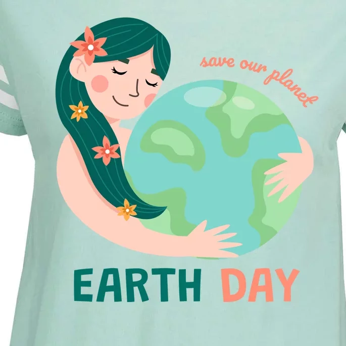 Save Our Planet Mother Earth Cute Enza Ladies Jersey Football T-Shirt