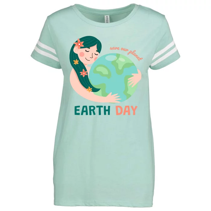 Save Our Planet Mother Earth Cute Enza Ladies Jersey Football T-Shirt