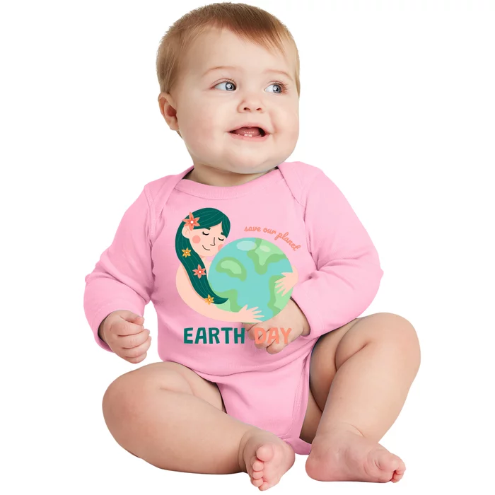 Save Our Planet Mother Earth Cute Baby Long Sleeve Bodysuit