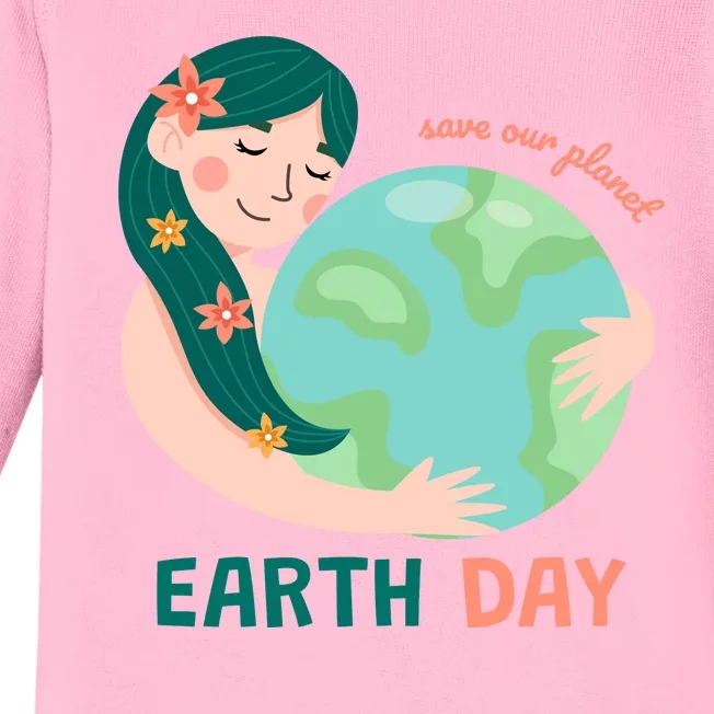 Save Our Planet Mother Earth Cute Baby Long Sleeve Bodysuit