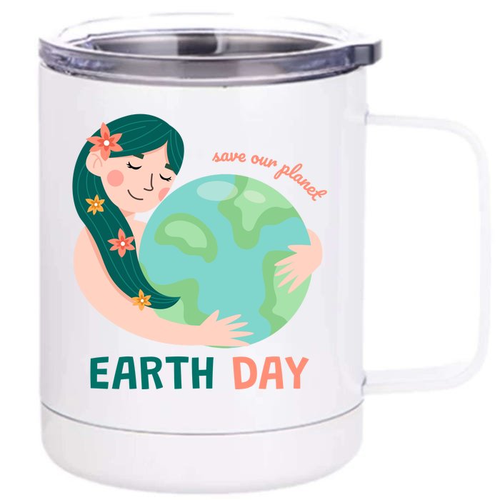 Save Our Planet Mother Earth Cute Front & Back 12oz Stainless Steel Tumbler Cup