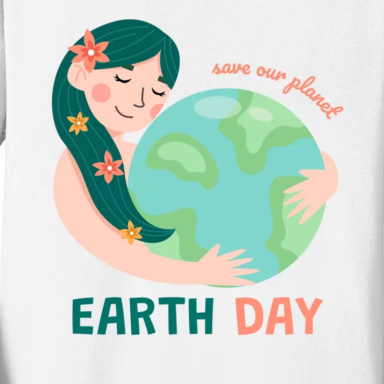 Save Our Planet Mother Earth Cute Kids Long Sleeve Shirt