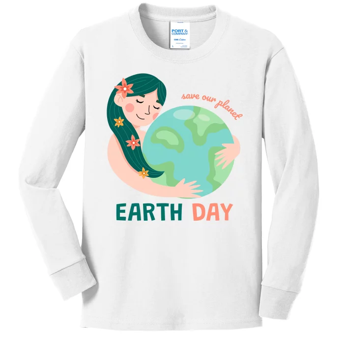 Save Our Planet Mother Earth Cute Kids Long Sleeve Shirt