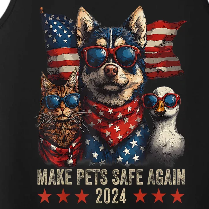 Save Our Pets Funny Make Pets Safe Again Trump 2024 Gift Performance Tank