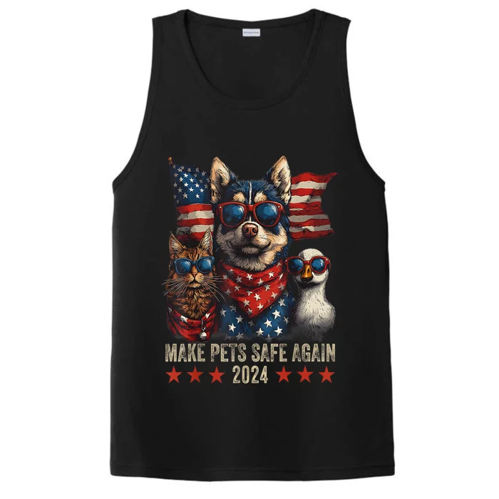 Save Our Pets Funny Make Pets Safe Again Trump 2024 Gift Performance Tank