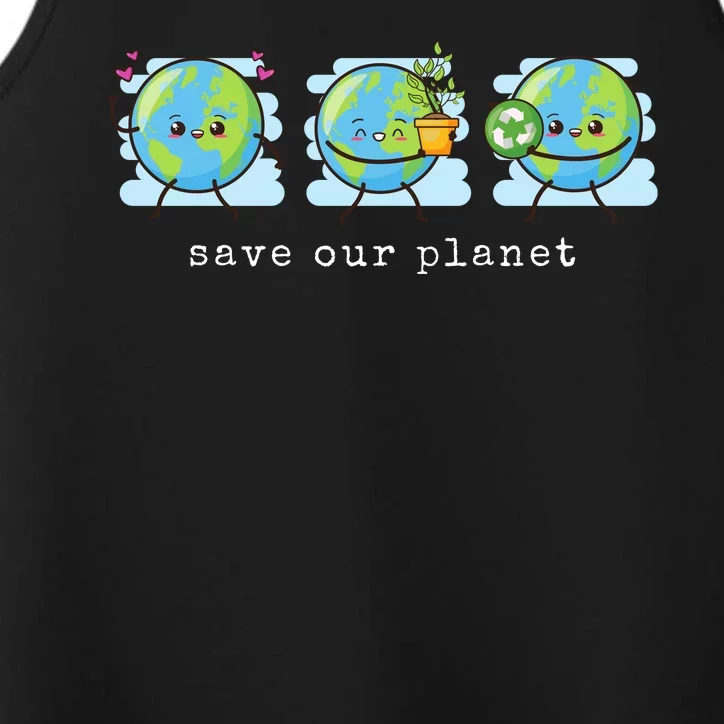 Save Our Planet Earth Day Awareness Cute Performance Tank