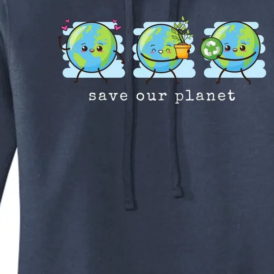 Save Our Planet Earth Day Awareness Cute Women's Pullover Hoodie