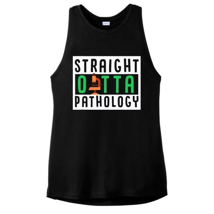 Straight Outta Pathology Medical Lab Science Scientist Ladies Tri-Blend Wicking Tank