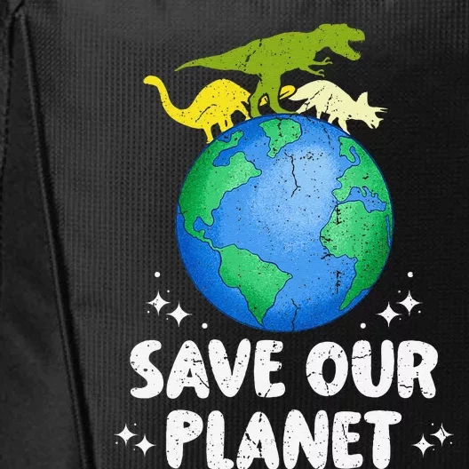 Save Our Planet Dinosaur Cute Earth Day City Backpack