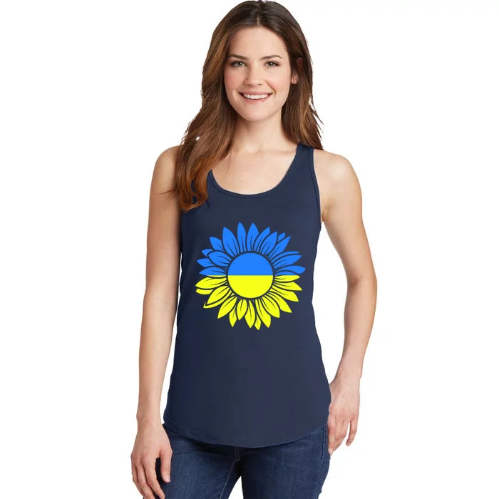 Sunflower Of Peace Ukraine Strong Vyshyvanka Ladies Essential Tank