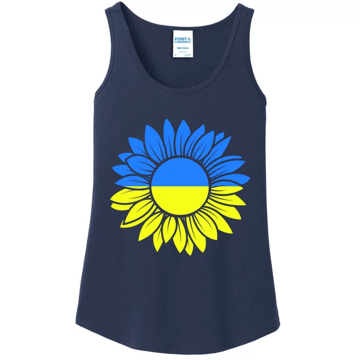 Sunflower Of Peace Ukraine Strong Vyshyvanka Ladies Essential Tank