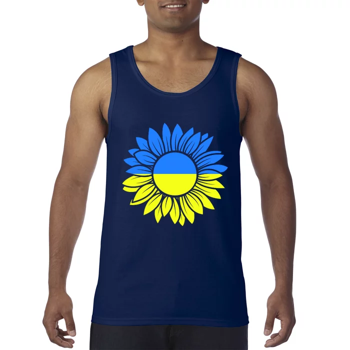 Sunflower Of Peace Ukraine Strong Vyshyvanka Tank Top