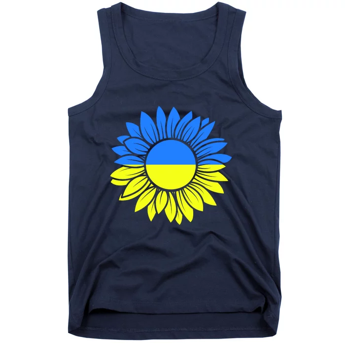 Sunflower Of Peace Ukraine Strong Vyshyvanka Tank Top